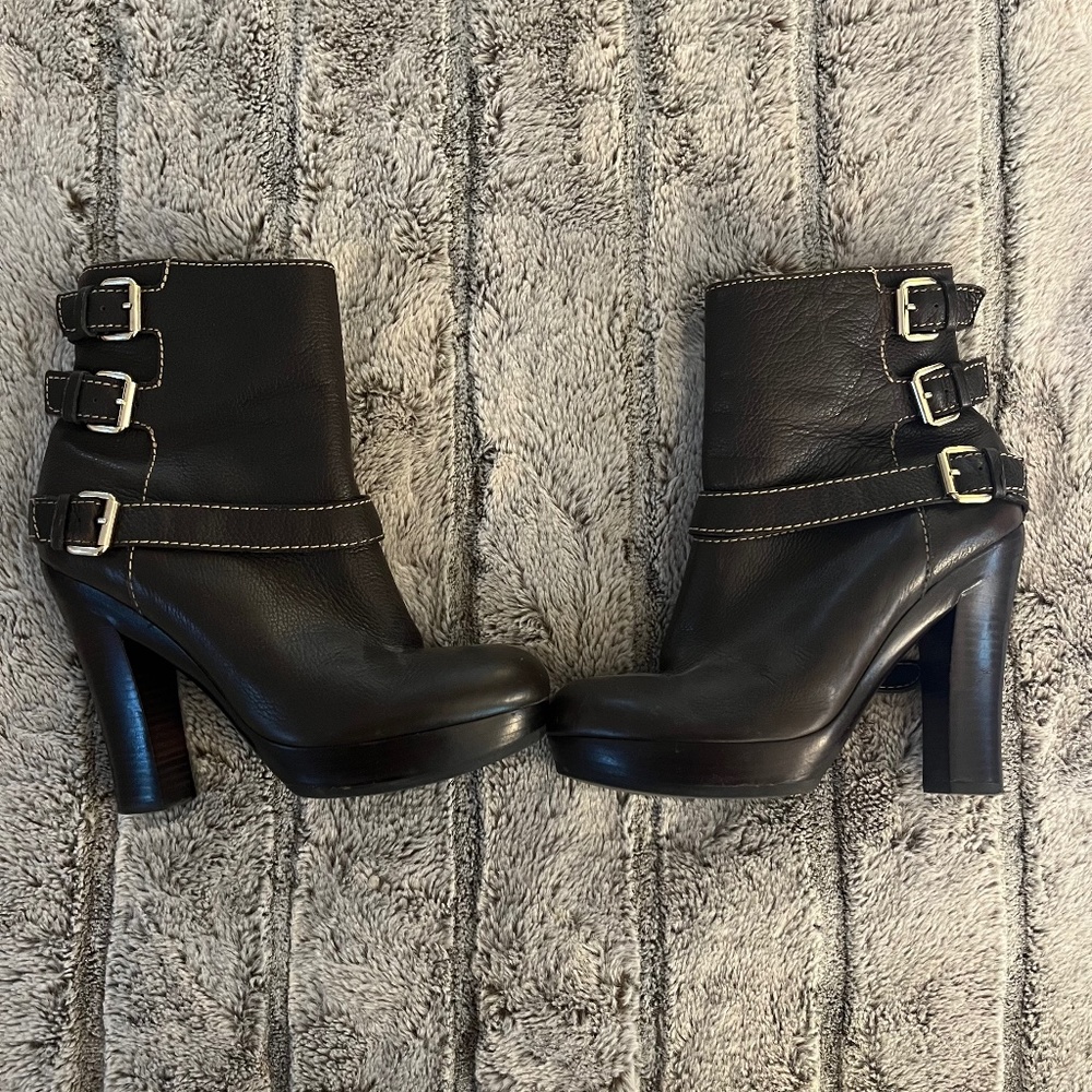 Brown Leather Booties